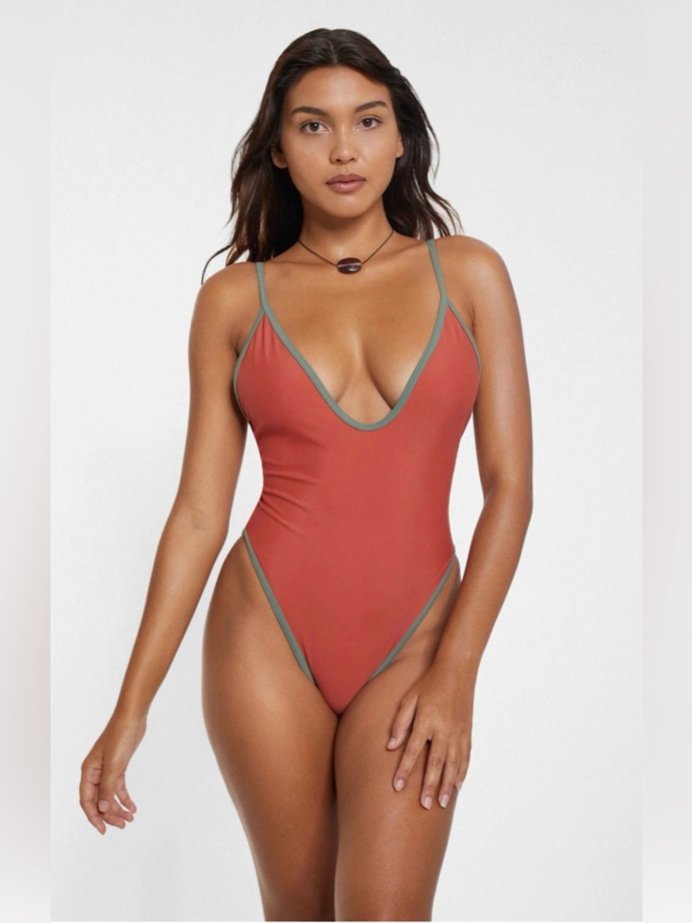 Soso Swim Original Cut Swimsuit in Tangerine, size M - Picture 2 of 6